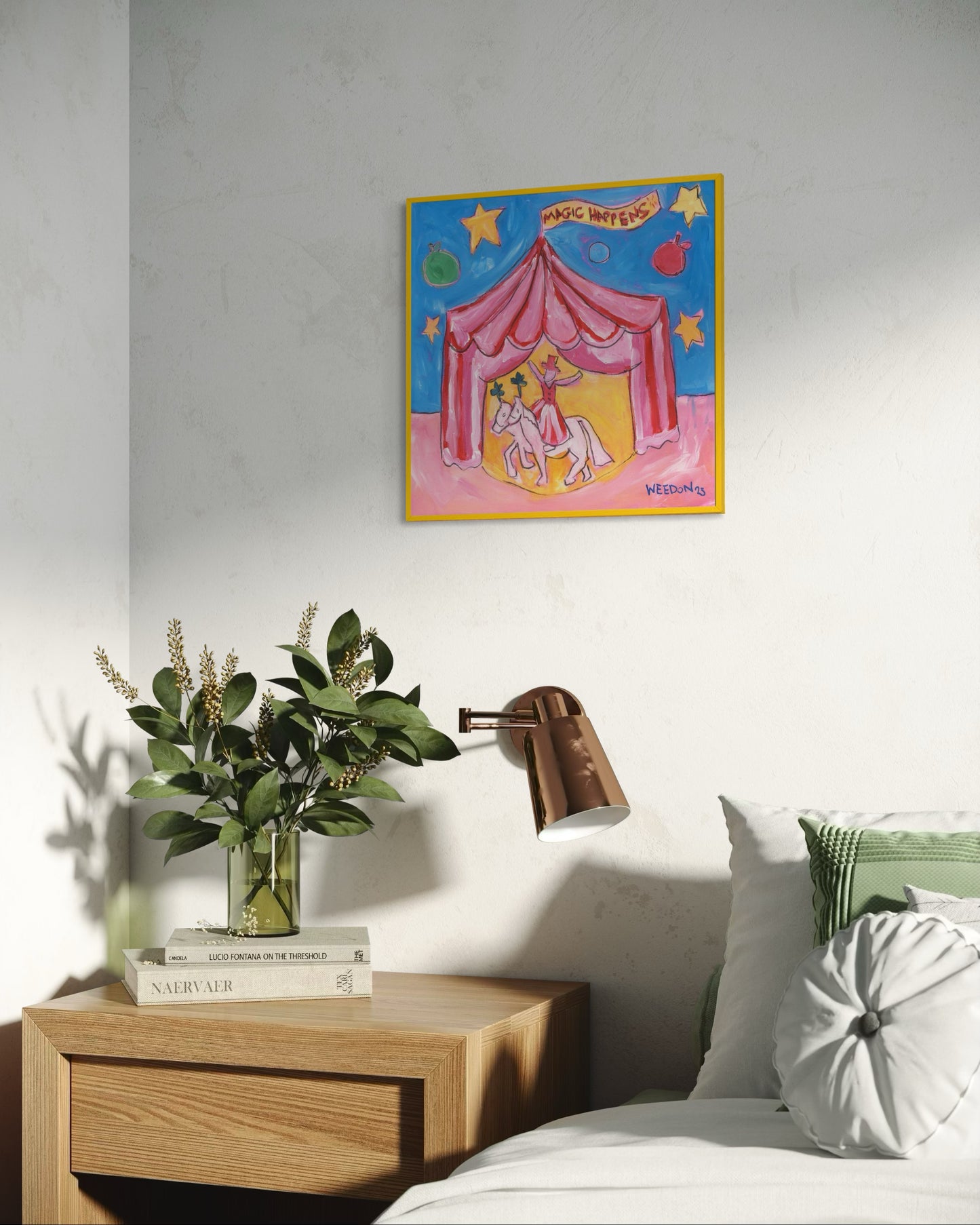 Circus Fine Art Paper Print from UK artist Georgie Weedon "Magic Happens" inspired by Giffords Circus