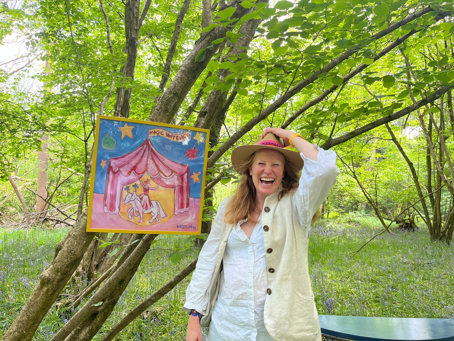 Circus Fine Art Paper Print from UK artist Georgie Weedon "Magic Happens" inspired by Giffords Circus