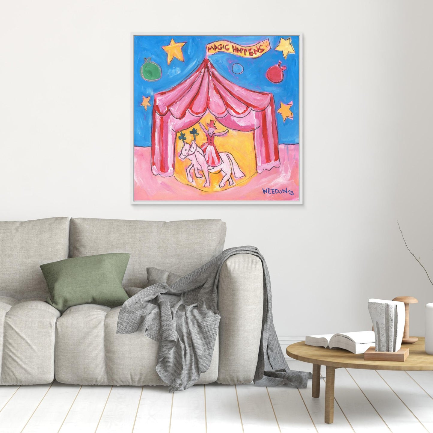 Circus Fine Art Framed Stretched Canvas Print by UK Artist Georgie Weedon - Magic Happens